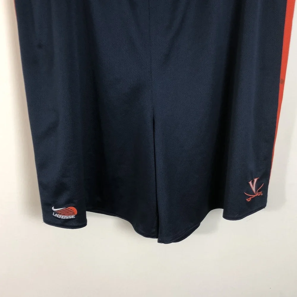 Nike Team Virginia Cavaliers Lacrosse Shorts Sz XL Navy Orange NCAA Retro Y2K